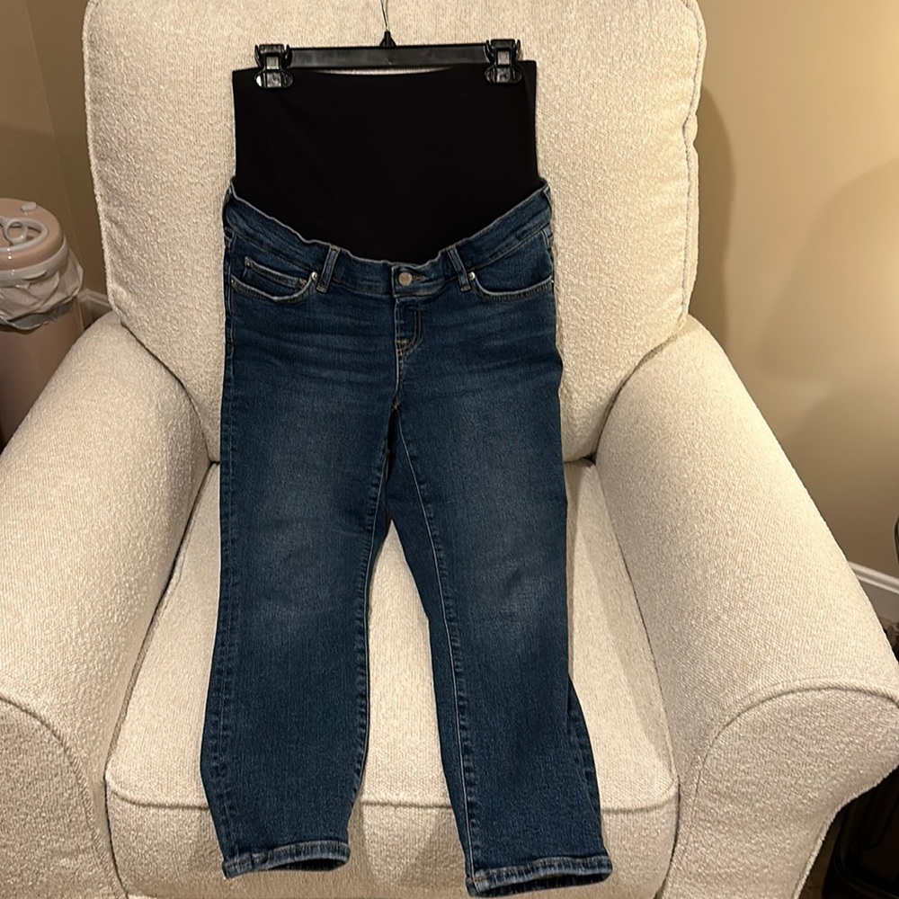 Gap maternity jeans. Over the belly.